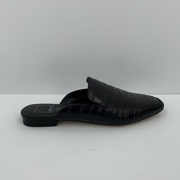 Dolce Vita Clear slide mule loafer shoe black crocodile embossed leather new 7.5 - Picture 1 of 6